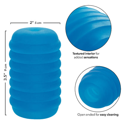 CalExotics Pop Sock Ribbed Stroker – Blue