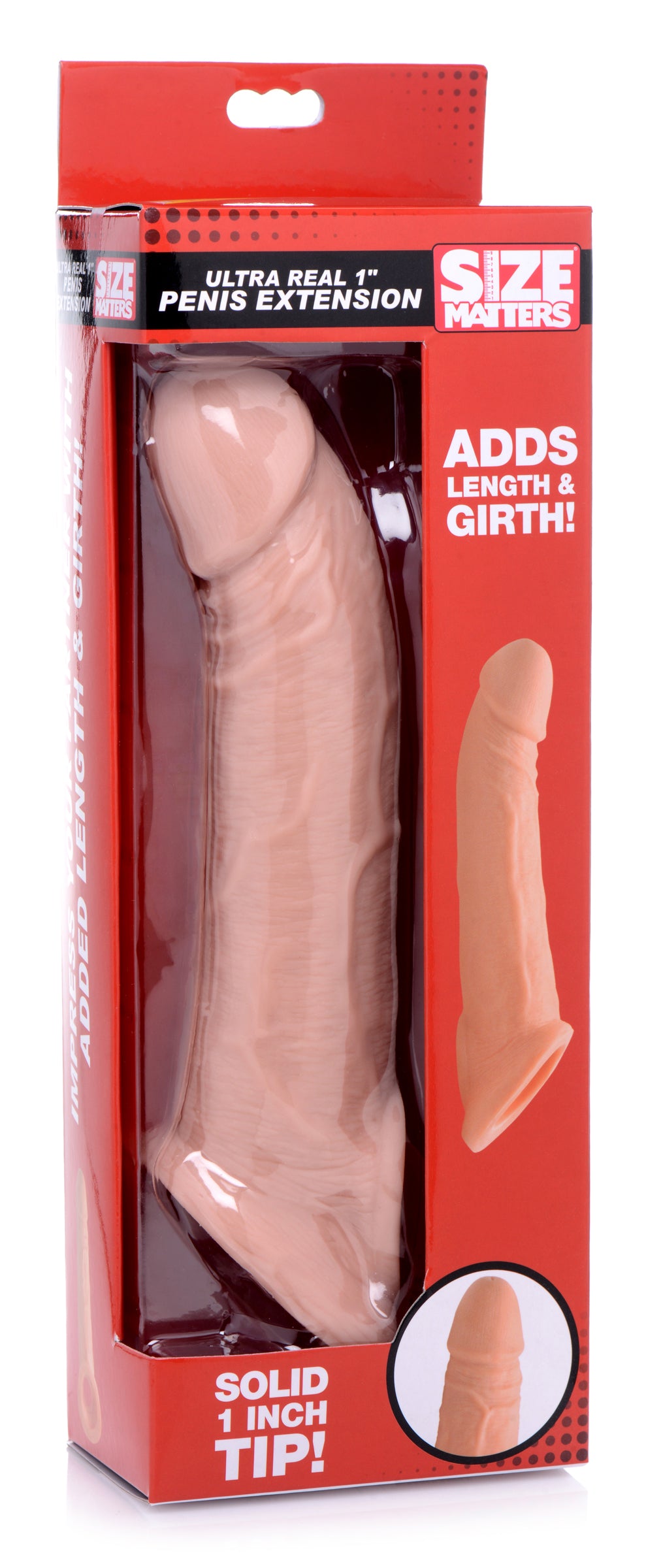 XR Brands Ultra Real 1 Inch Solid Tip Penis Extension - Beige