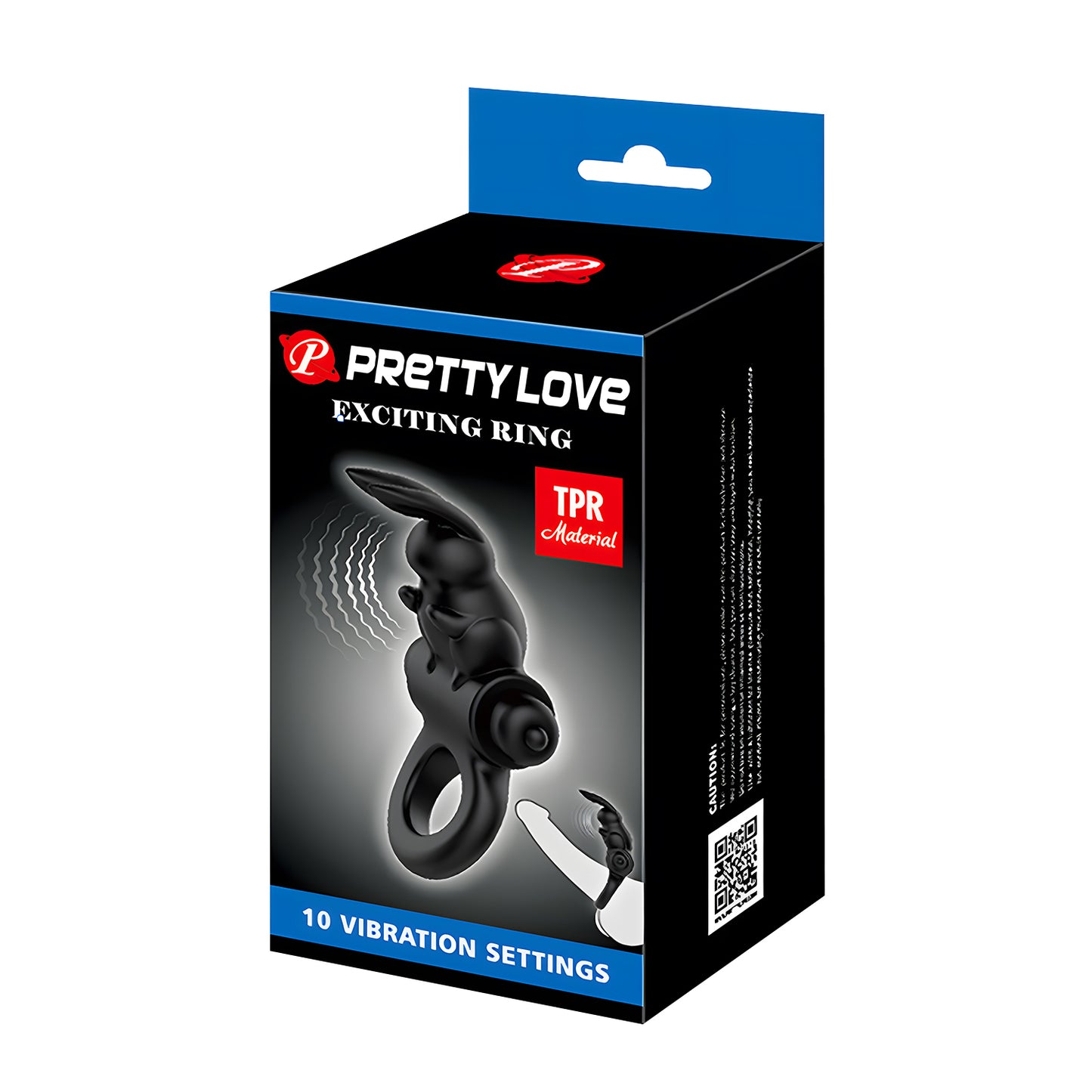 Pretty Love Exciting Ring - Black - Vibrating Penis Ring with 10 Vibration Settings
