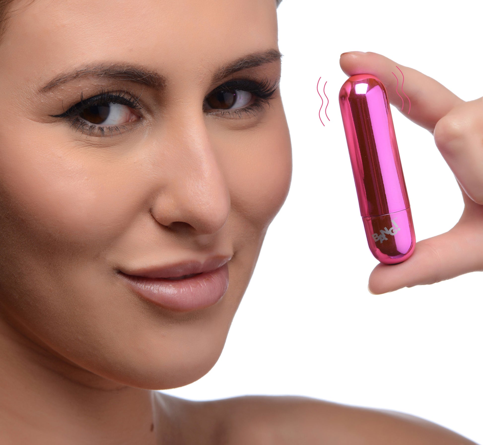 XR Brands 10x Rechargeable Vibrating Metallic Bullet - Pink - Waterproof, Multi-Function