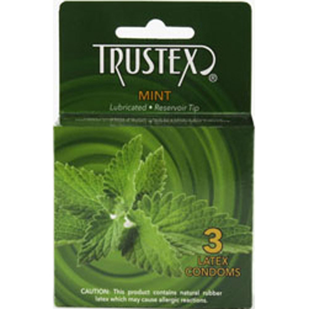 Trustex Flavored Lubricated Condoms - Mint - 3 Pack