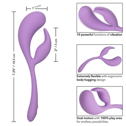 CalExotics Elle Liquid Silicone Dual Flicker Vibrator – Purple
