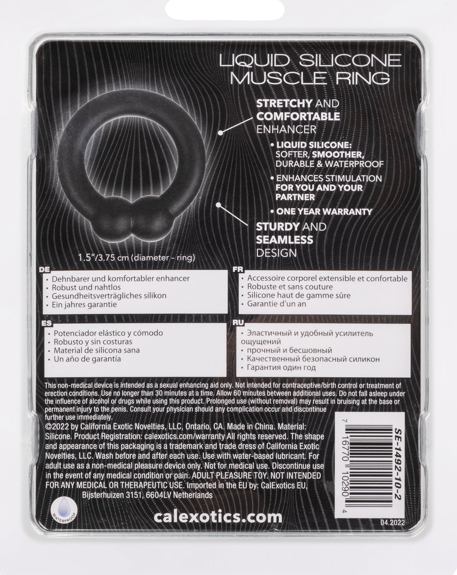 CalExotics Alpha Liquid Silicone Muscle Ring – Black – Enhancer Ring