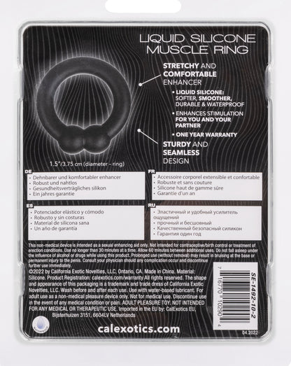 CalExotics Alpha Liquid Silicone Muscle Ring – Black – Enhancer Ring