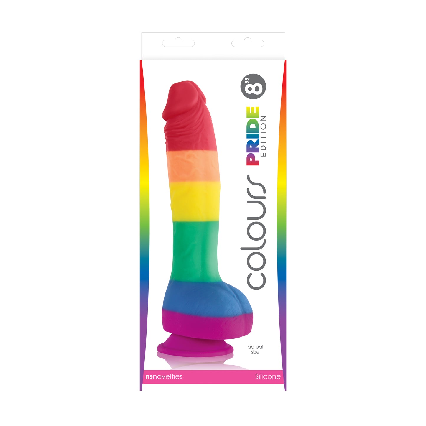 NS Novelties Pride Edition 8 Inch Dong with Suction Cup – Multi Color