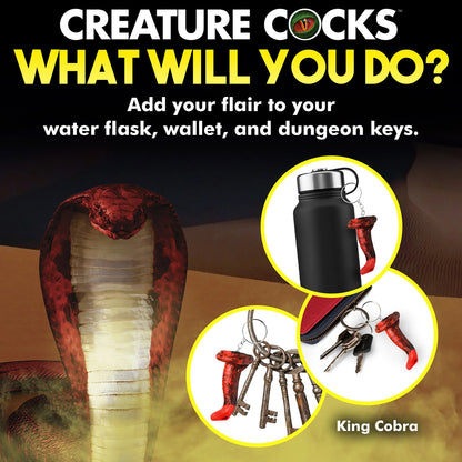 XR Brands King Cobra Keychain - Red Silicone Fantasy Accessory