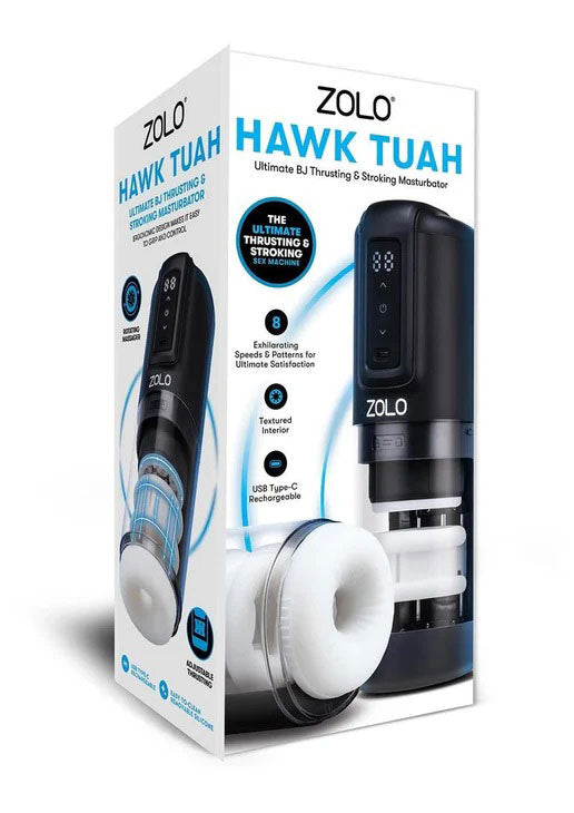 XGEN ZOLO Hawk Tuah Ultimate BJ Thrusting and Rotating Masturbator – White