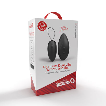 Screaming O Premium Dual Vibe Remote and Egg – Black – Waterproof, Rechargeable, Multi-Function