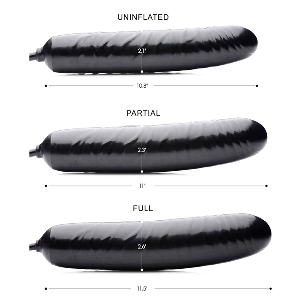 XR Brands Inflatable 11 Inch Super Dong – Black