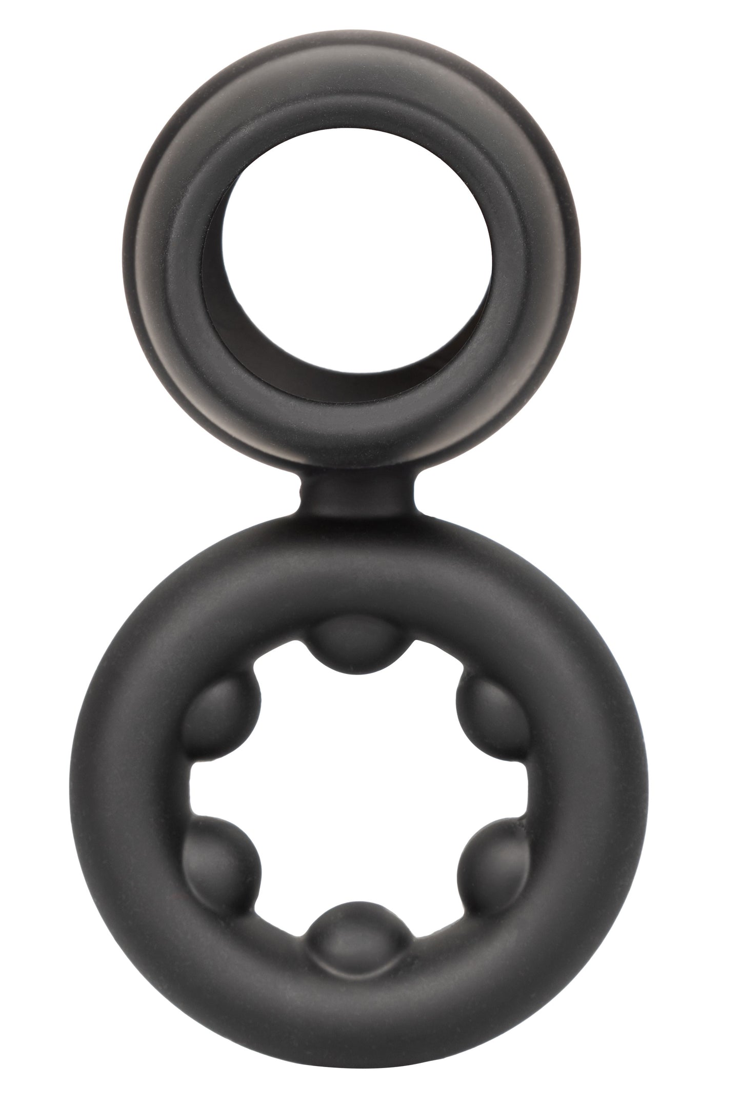 CalExotics Alpha Liquid Silicone Dual Support Magnum Ring – Black