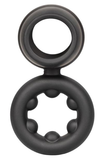 CalExotics Alpha Liquid Silicone Dual Support Magnum Ring – Black