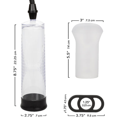 CalExotics Peak Edging Kit - Pump, Stroker, and Enhancer Ring - Black/Clear