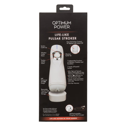 CalExotics Optimum Power Life-like Pulsar Stroker - White - Multi-Function Rechargeable Device