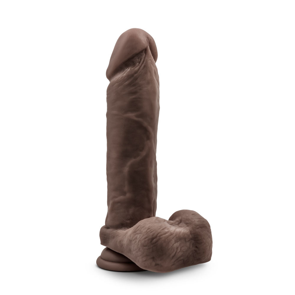 Au Natural 9 Inch Dildo with Suction Cup - Chocolate
