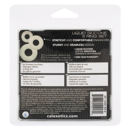 Alpha Glow-in-the-Dark Liquid Silicone 3 Ring Set – White