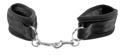 Sportsheets Sex and Mischief Beginners Handcuffs – Black – Soft Polyester Velboa