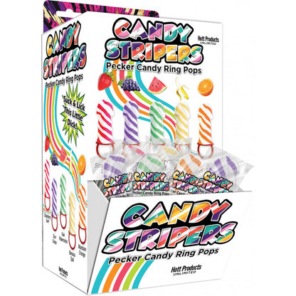 Candy Stripers Pecker Candy Ring Pop - 36pc Display with 5 Assorted Flavors