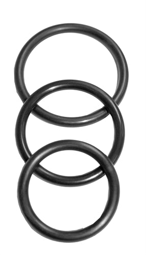 Sex and Mischief Nitrile Cock Rings 3 Pack – Black – 3 Sizes