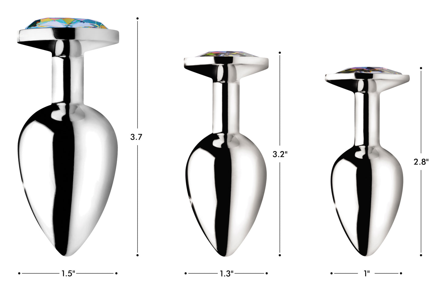 XR Brands Rainbow Prism Gem Anal Plug – Small – Multi-Color