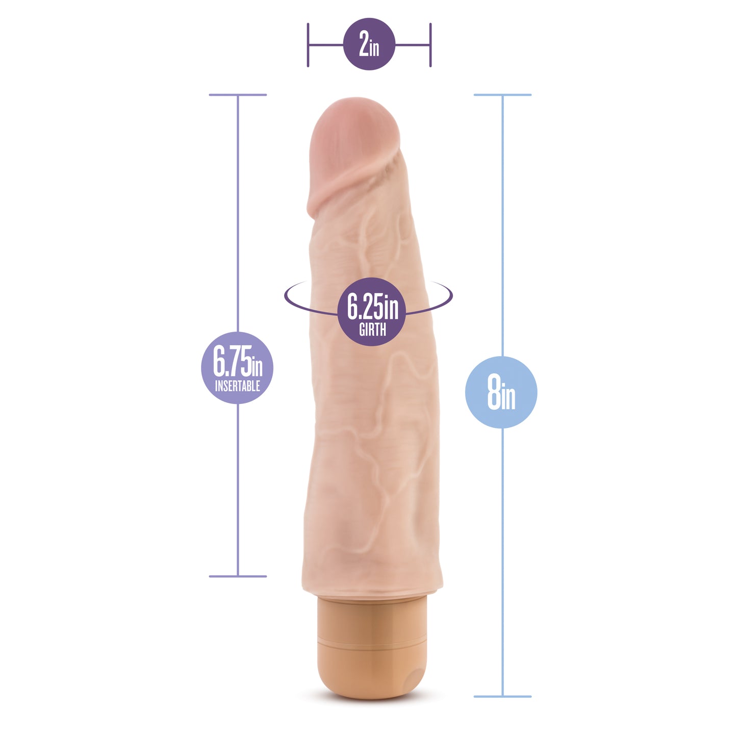 Blush Novelties Dr. Skin Vibe #14 - Realistic Vibrator with Multi-Speed Function - Beige