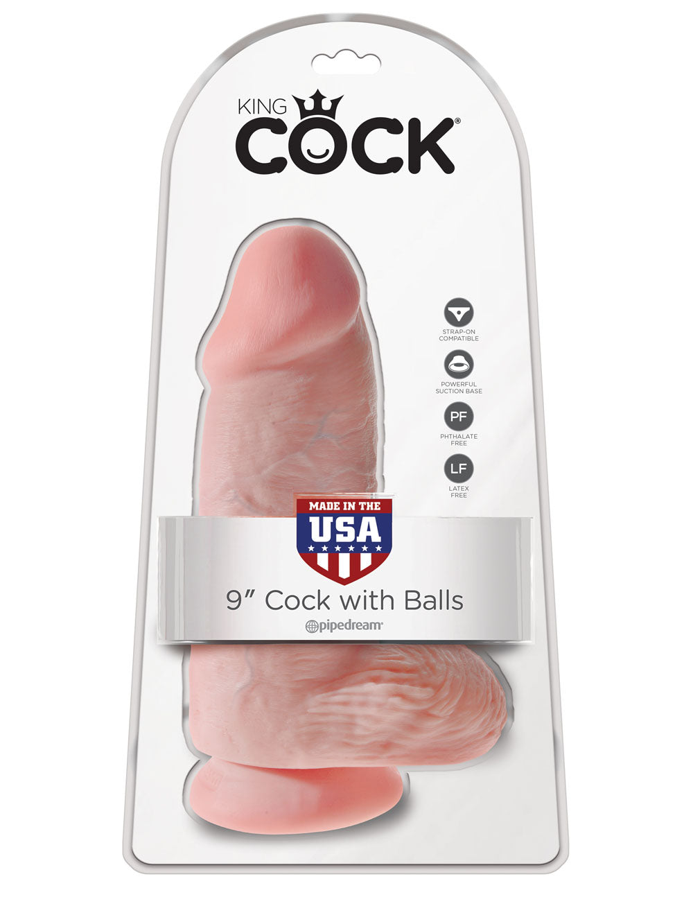King Cock Chubby - Light Dildo with Realistic Features and Suction Cup Base - Beige