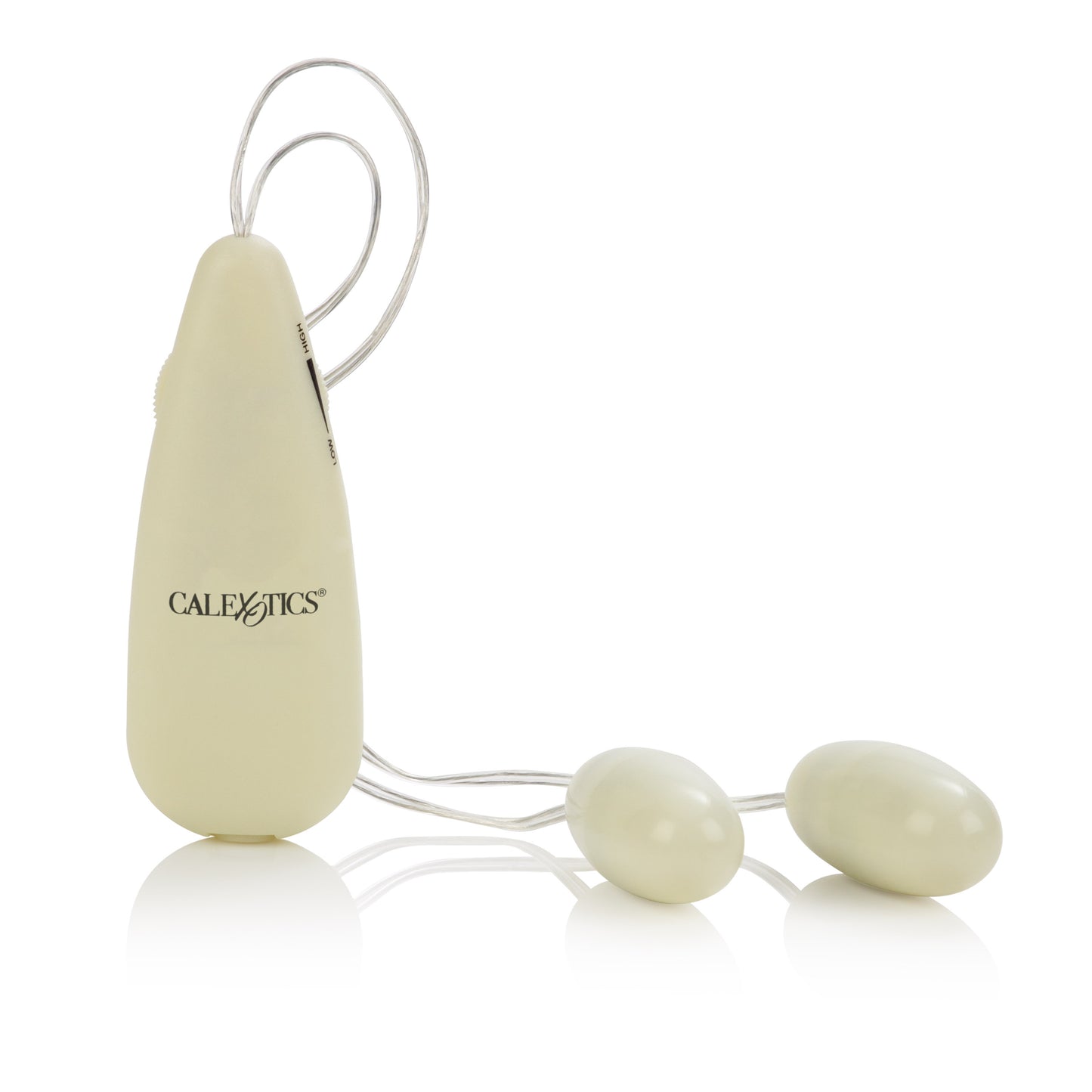 CalExotics Glow-in-the-Dark Pocket Exotics Vibrating Double Bullets – White