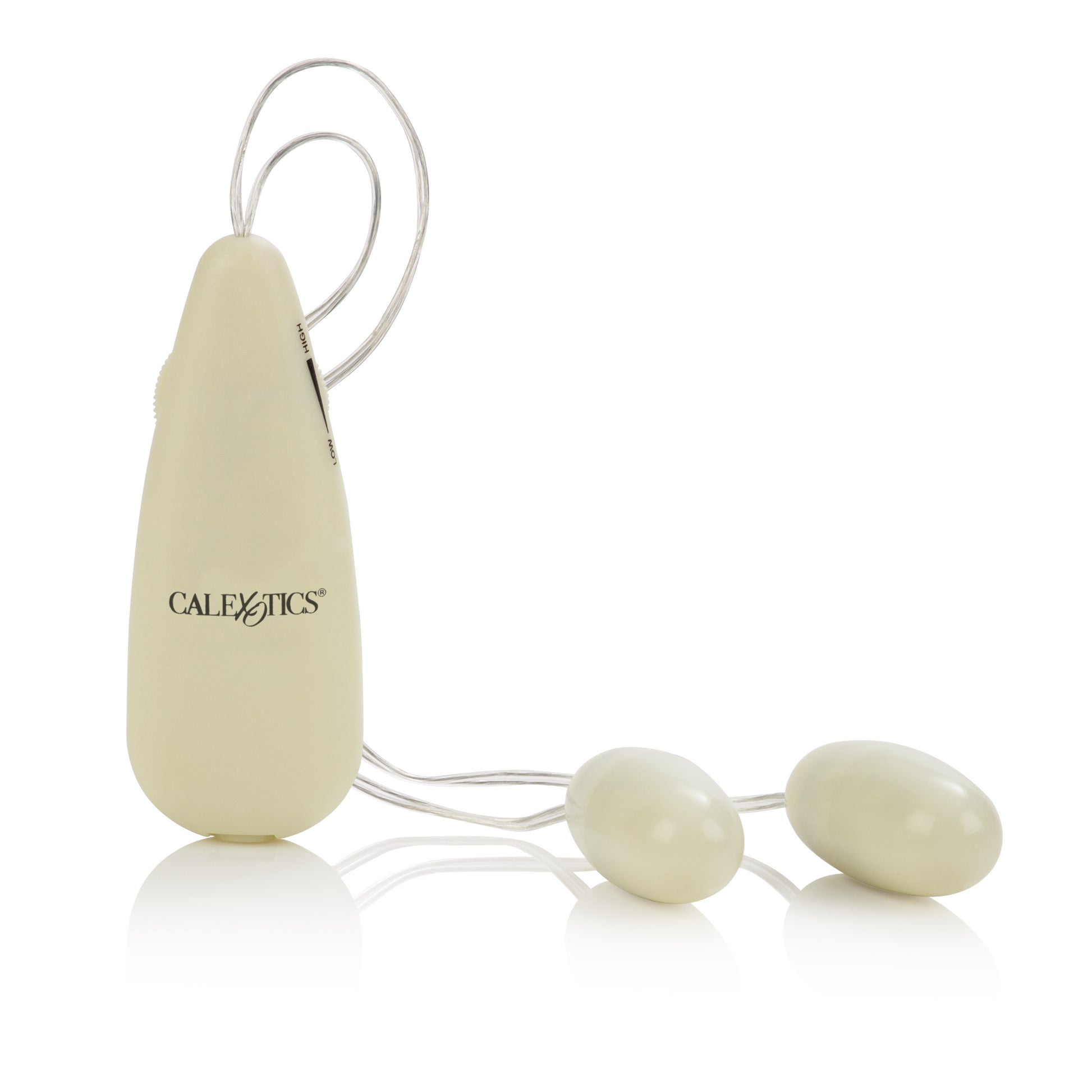 CalExotics Glow-in-the-Dark Pocket Exotics Vibrating Double Bullets – White