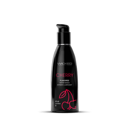 Wicked Aqua Cherry Flavored Water Based Intimate Lubricant - 2 Fl. Oz. - Cherry