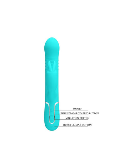 Pretty Love Coale Rabbit Vibrator - Turquoise - Dual Motor with Multi-Function