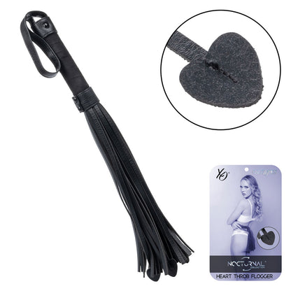 CalExotics Nocturnal Collection Heart Throb Flogger – Black – Phthalate Free