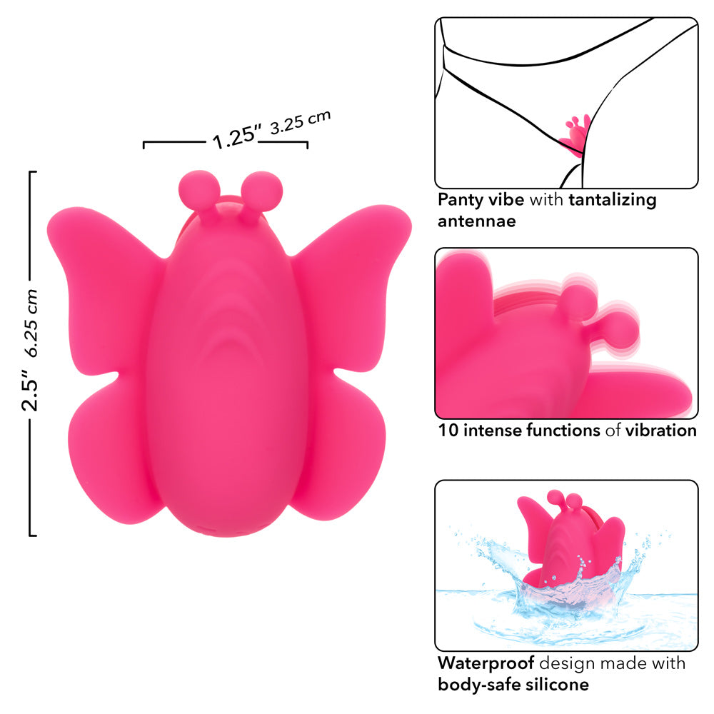 CalExotics Neon Vibes The Flutter Vibe - Pink - Multi-Function Waterproof Panty Vibe