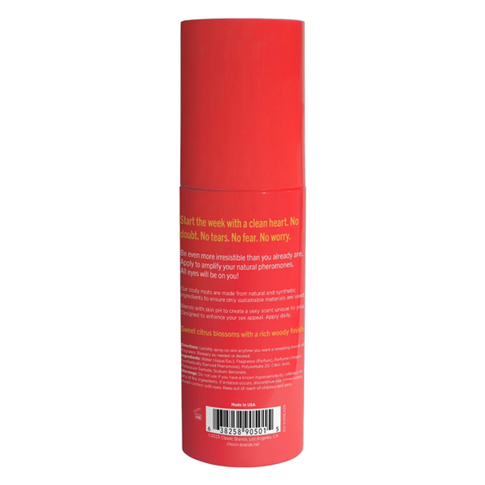 Lazy Sunday Pheromone Fragrance Mist 3.35 Oz - Sweet Citrus Blossom with Woody Finish