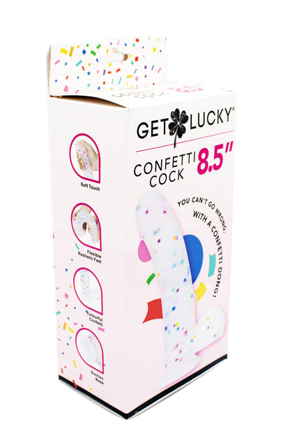 Viben Confetti Cock 8.5" Silicone Dildo with Suction Cup – Multi Color