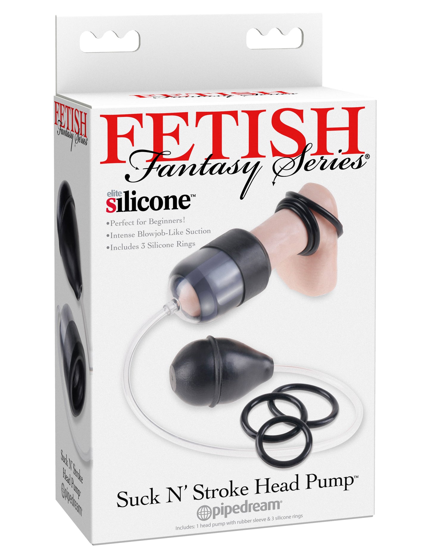 Pipedream Fetish Fantasy Series Suck N Stroke Head Pump - Black