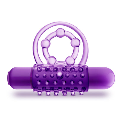 Blush Play With Me The Player Vibrating Double Strap Ring - Purple