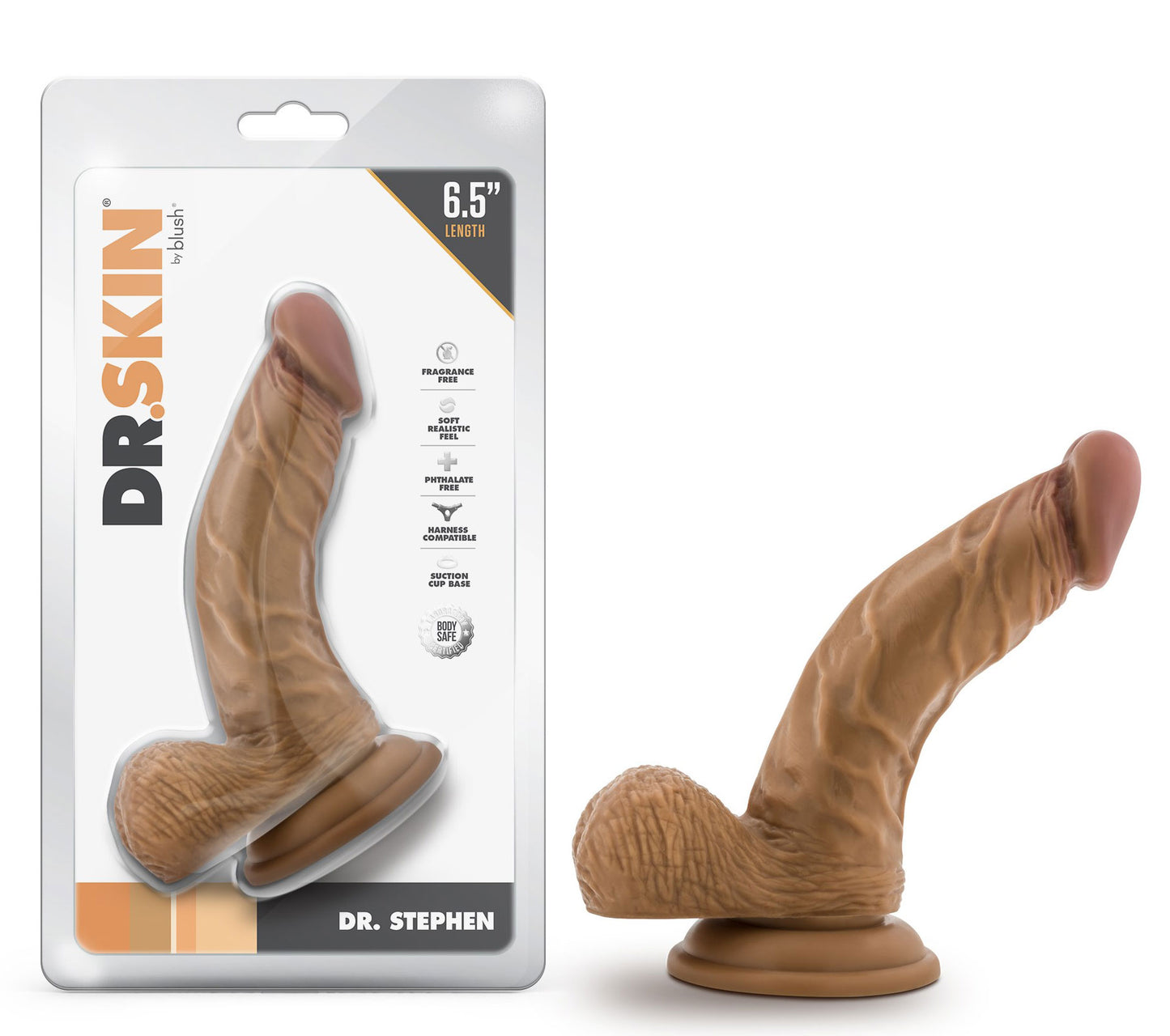 Dr. Skin Dr. Stephen 6.5 Inch Dildo with Balls - Tan