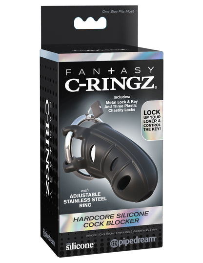 Pipedream Hardcore Silicone Cock Blocker Chastity Device – Black