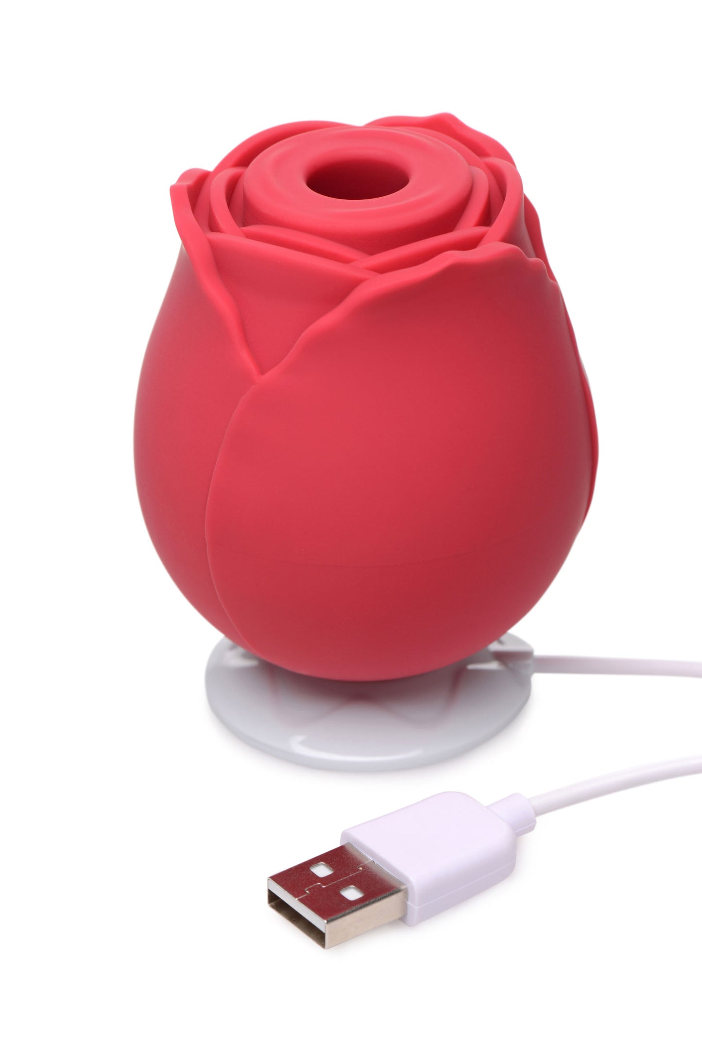 XR Brands Bloomgasm Rose Clit Stimulator - Red - Waterproof with 3 Intensity Levels and 7 Patterns