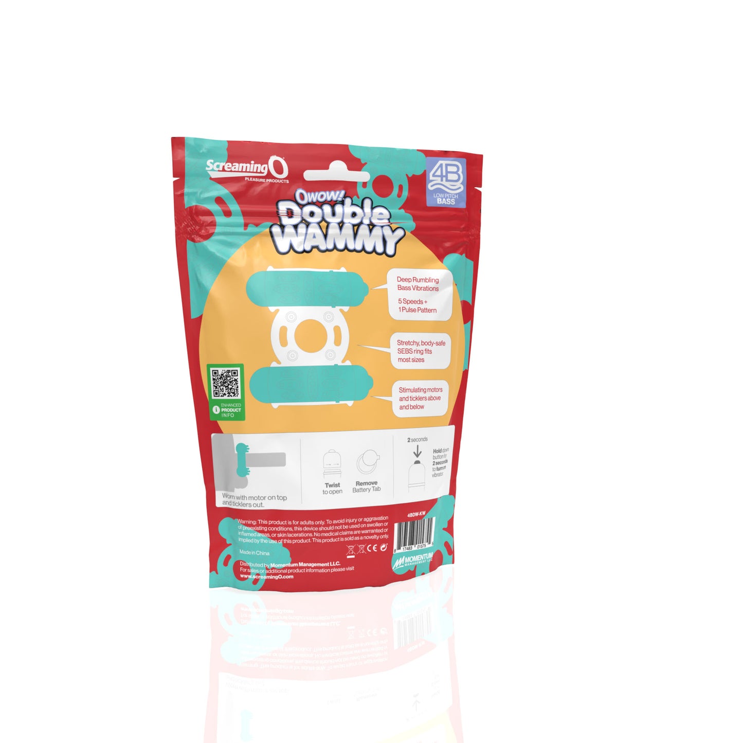 Screaming O 4B Double Wammy Vibrating Ring – Green