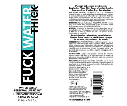 Fuck Water Thick 8oz Water-Based Lubricant – Clear