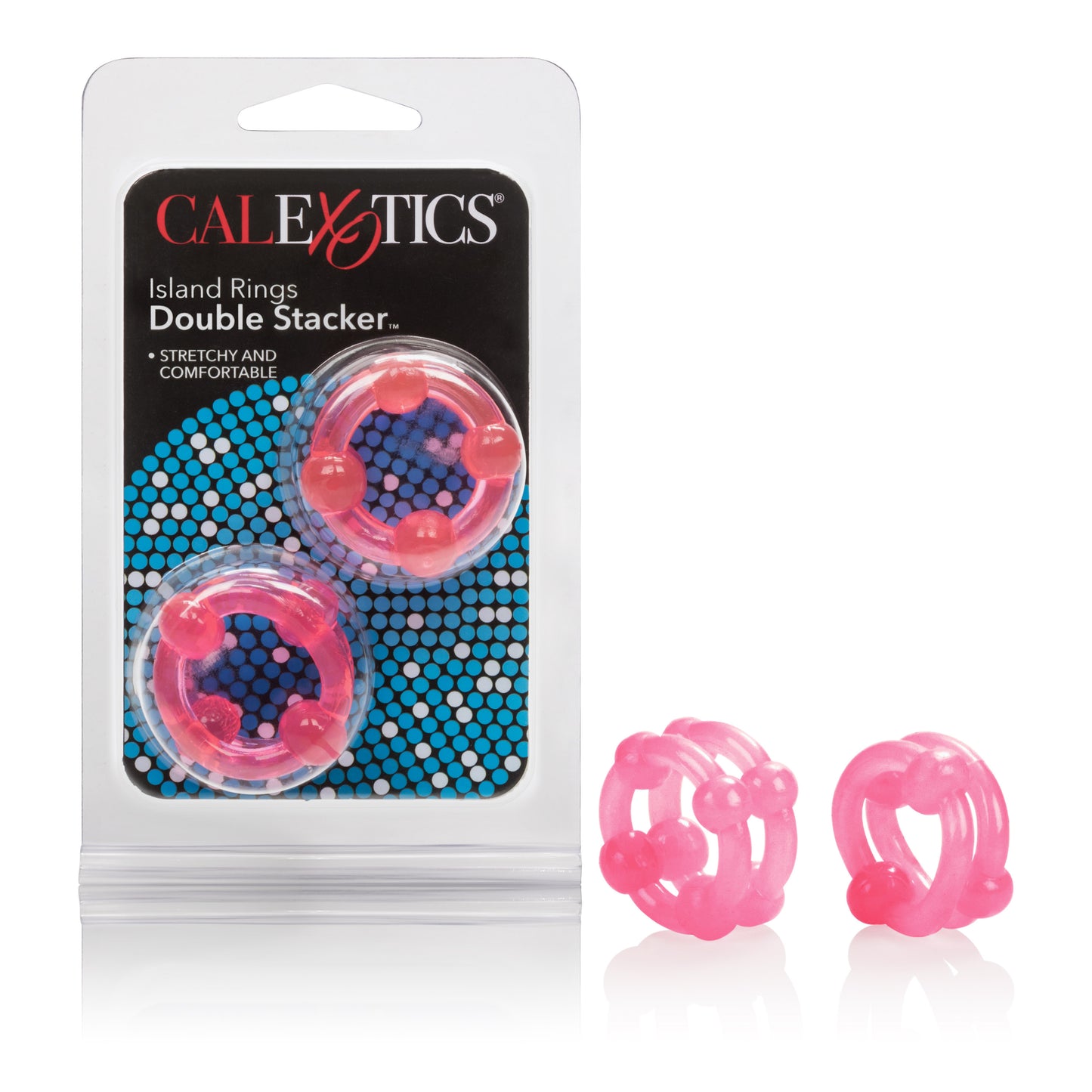 CalExotics Island Rings Double Stacker Erection Enhancer - Pink