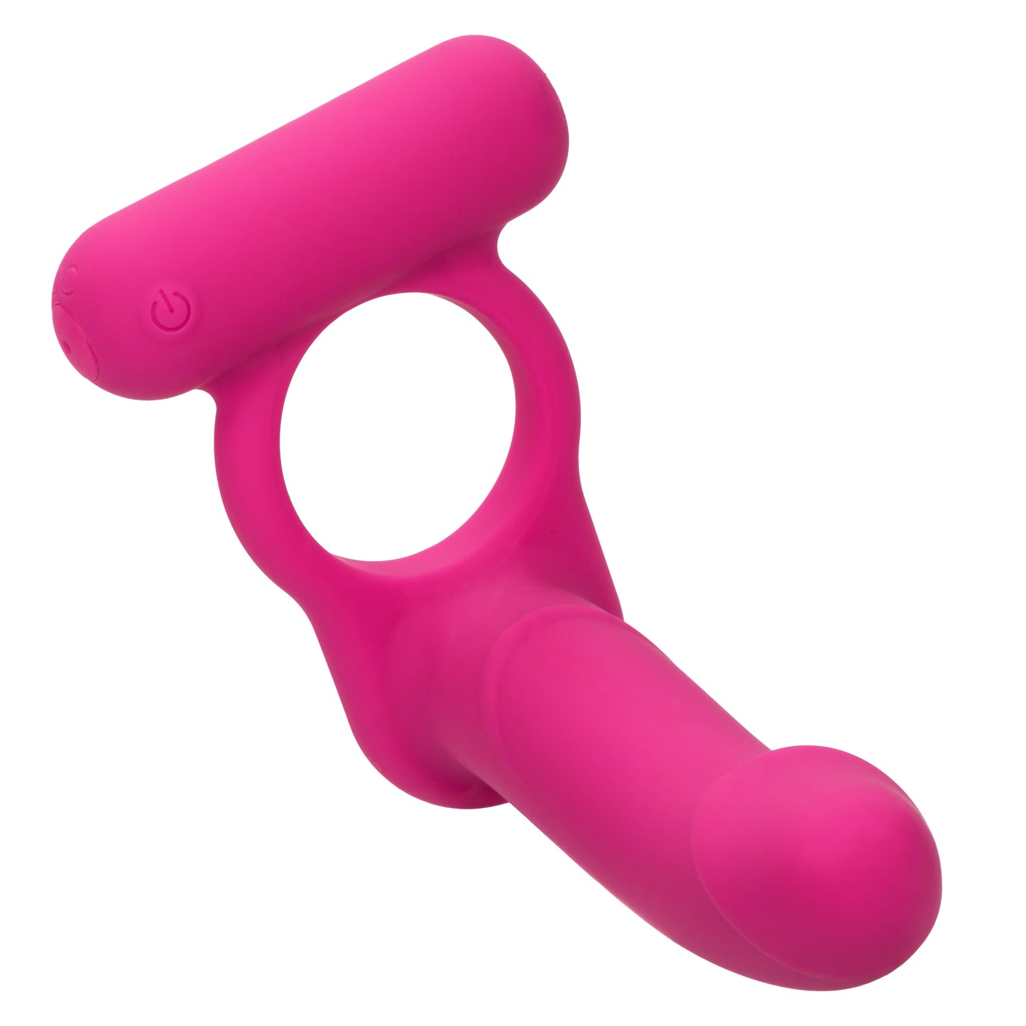 CalExotics Silicone Rechargeable Double Diver - Pink - Multi-Function Vibrating Cock Ring