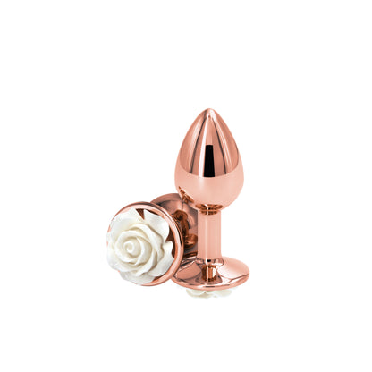 Rear Assets Rose Small Anal Toy - White