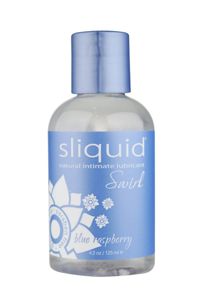 Sliquid Naturals Swirl Blue Raspberry Flavored Water-Based Lubricant – 4.2 Fl Oz