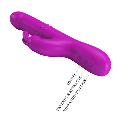 Pretty Love Reese Rabbit Vibrator with Thrusting and Rotation – Purple