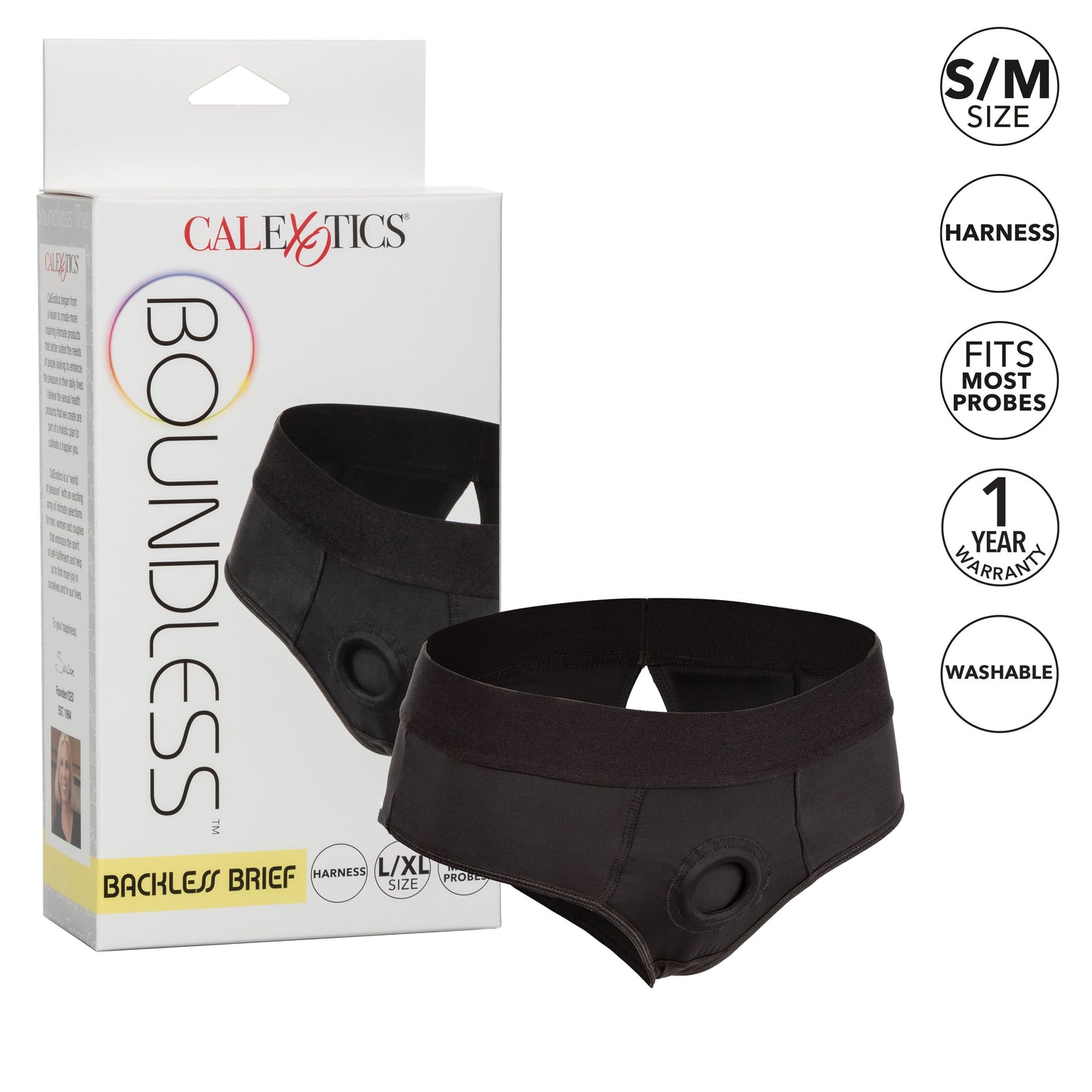 CalExotics Boundless Backless Brief Harness - Black - Size S/M
