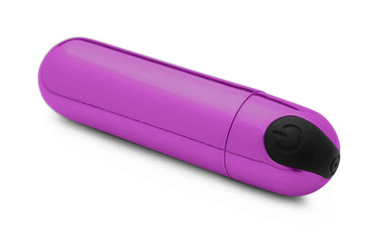XR Brands 10x Rechargeable Vibrating Metallic Bullet - Purple - 10 Vibration Patterns