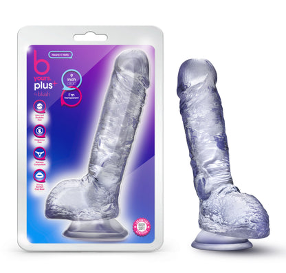 Blush B Yours Plus Mount n' Moan Dildo - Clear - G-Spot and P-Spot Stimulation