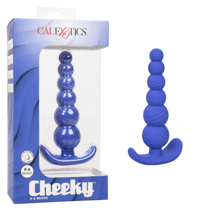 Cheeky X-6 Beads Anal Probe – Blue, Waterproof, Phthalate Free