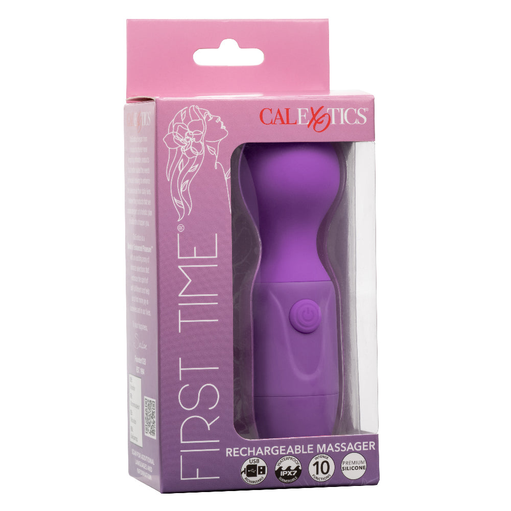 CalExotics First Time Rechargeable Massager – Purple – Waterproof Multi-Function Vibrator